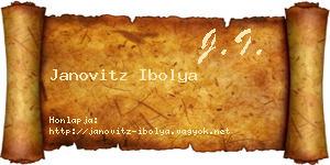 Janovitz Ibolya névjegykártya