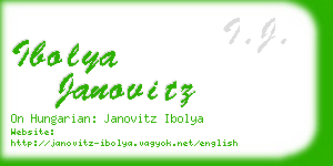 ibolya janovitz business card